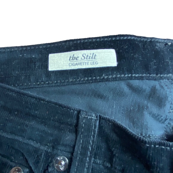 AG Adriano Goldschmied the Stilt Cigarette Leg in Black  Charcoal Corduroy 27 - Picture 4 of 10